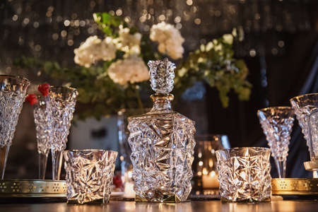 elegant table decoration for event or celebrationの写真素材