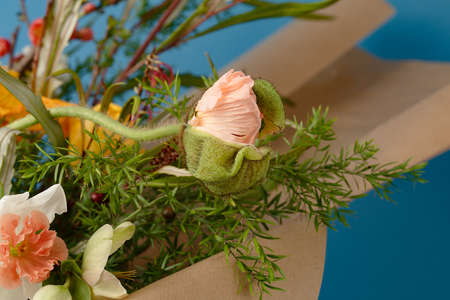 original modern floral composition with beautiful flowersの写真素材