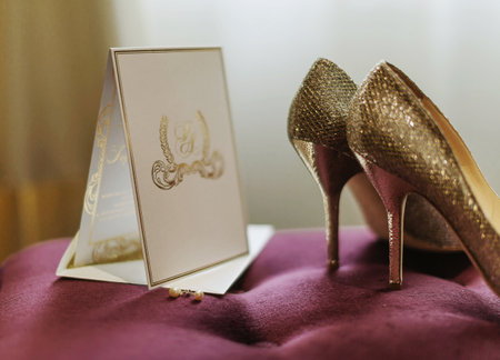 Stylish modern, classic high heels shoes for a beautiful womenの写真素材