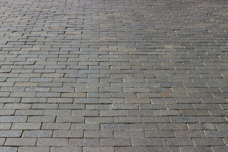 Perspective view of paving stones. Abstract texture for background.の写真素材