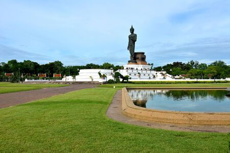 Buddha symbol at Phutthamonthon in Thailandの写真素材