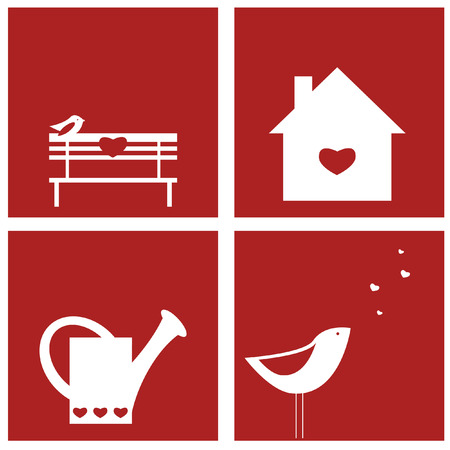 Set of Saint Valentine designsのイラスト素材
