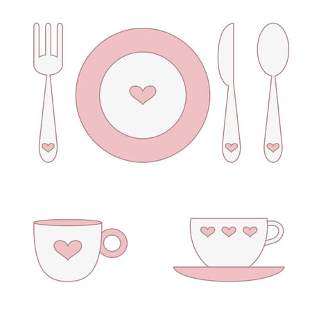 Love dishesのイラスト素材
