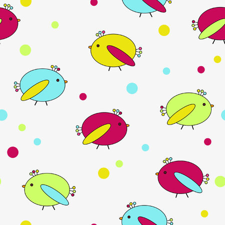 Seamless birds patternのイラスト素材