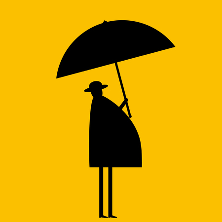 Businessman under umbrellaのイラスト素材