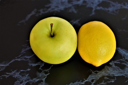 green apple and lemonの写真素材