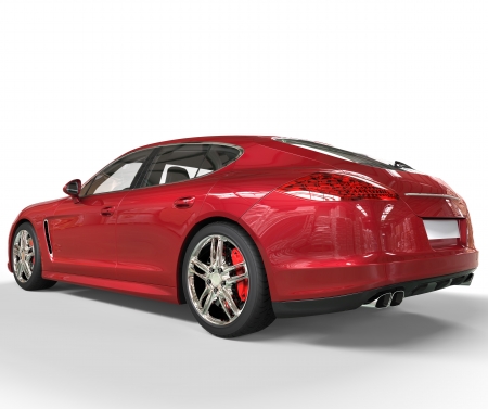 Red Fast Car Rear Viewの写真素材