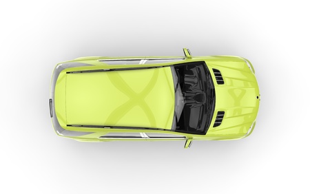Lime Green SUV Top Viewの写真素材
