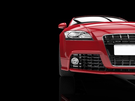 Red Powerful Car Cut Front Viewの写真素材