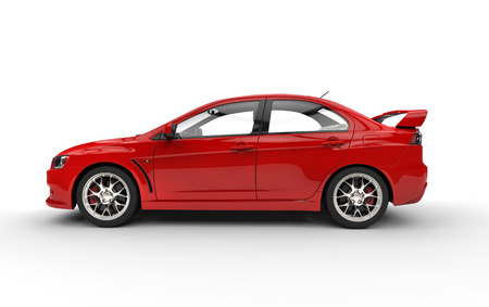 Red race car side viewの写真素材