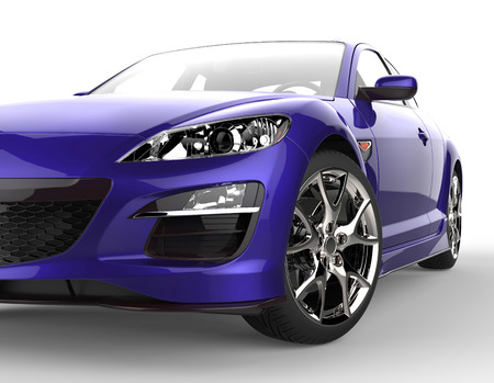 Purple car extreme close-upの写真素材