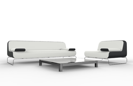 White and black furnitureの写真素材