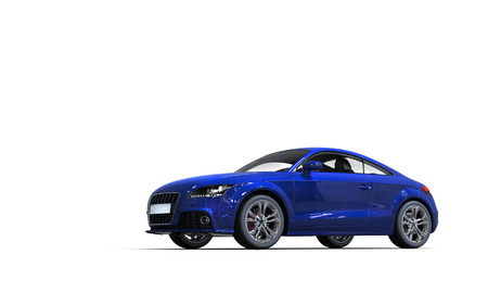 Modern dark blue car on white backgroundの写真素材