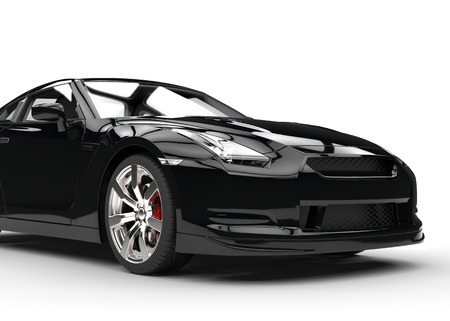 Fast cool car headlights close-upの写真素材