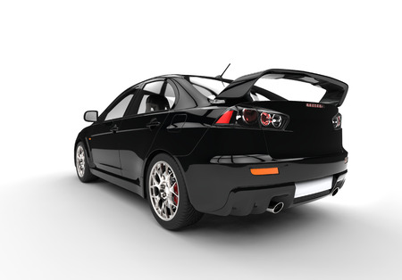 Black race car taillight viewの写真素材