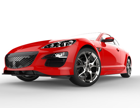Sports car red front sideの写真素材