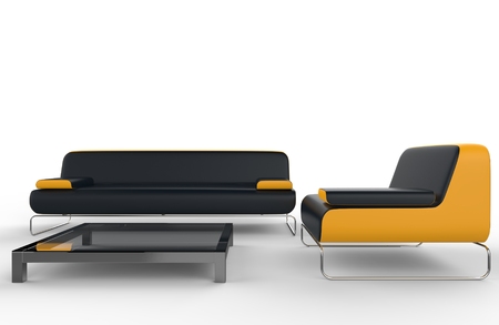Black and yellow furnitureの写真素材