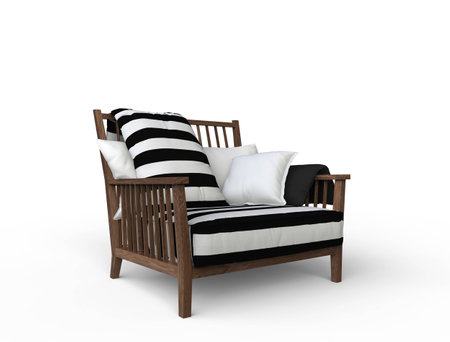 Nice Black and Wihte Armchair 2の写真素材