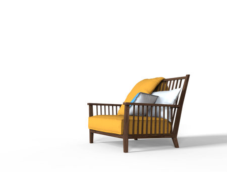 Yellow armchairの写真素材