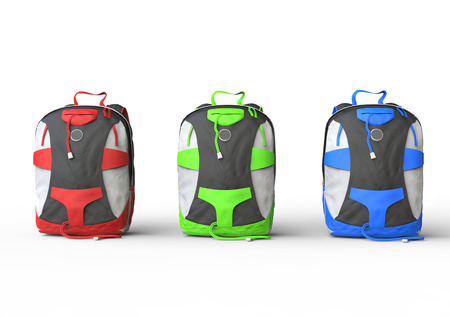 Backpacks on white background, image shot in ultra high resolution.の写真素材