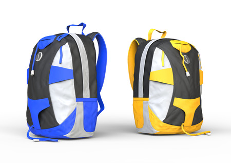 Backpacks on white background, image shot in ultra high resolution.の写真素材