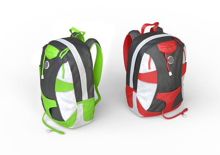 Backpacks on white background, image shot in ultra high resolution.