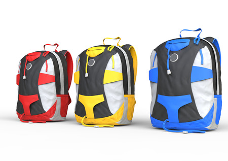 Backpacks on white background, image shot in ultra high resolution.の写真素材