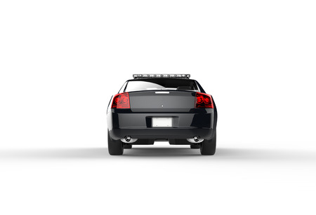 Police car without decals on white background, image shot in ultra high resolution.の写真素材