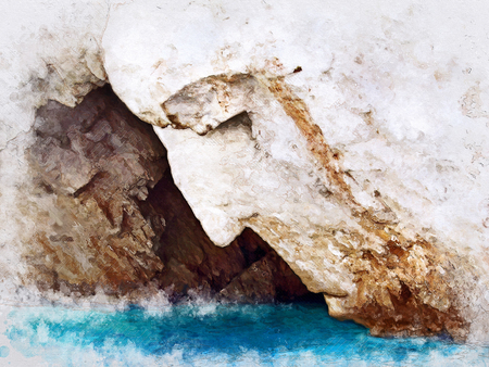 Poseidon lookin at the sea - Illustrationの写真素材