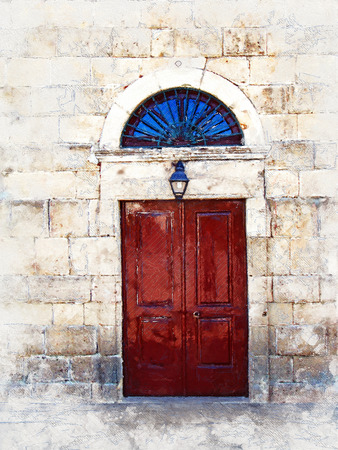 Mediterranean Door - Illustrationの写真素材
