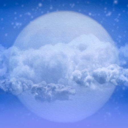 Full moon and clouds Illustrationの写真素材