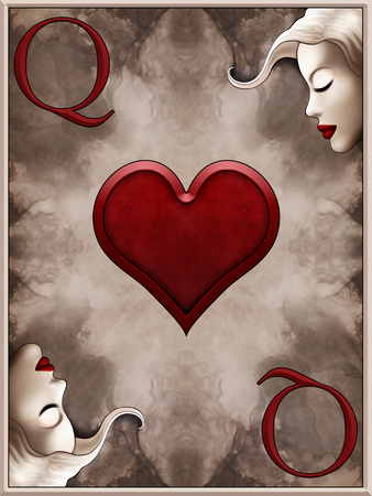 Queen of Hearts Card Illustrationの写真素材