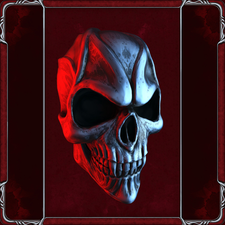 Evil vampire skull in redの写真素材