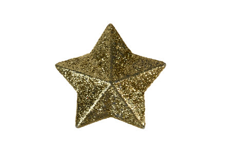 Sparkling gold Christmas star decoration, symbol of celebration, joy and festive season, minimalist...