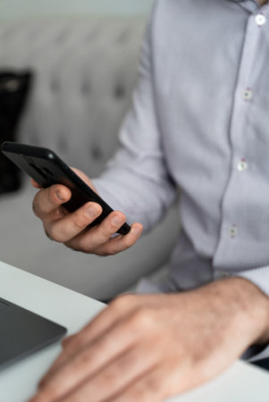 Business Discussion Over Mobile . High quality photoの写真素材