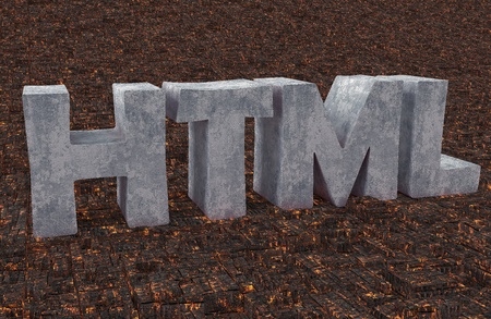 Logo HTML for webmasters and web sitesの写真素材