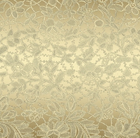 Golden floral pattern, grunge textured background.の写真素材