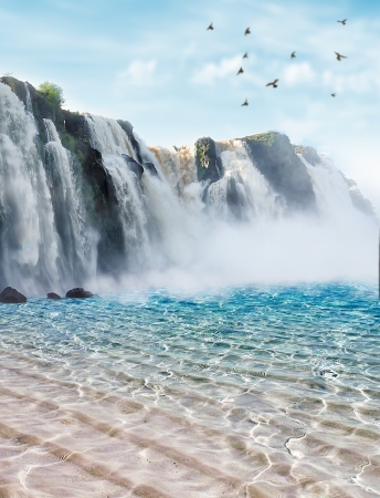 Iguazu falls in Misiones province, Argentinaの写真素材