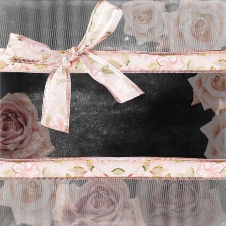 Invitation card with ornament backgroundの写真素材