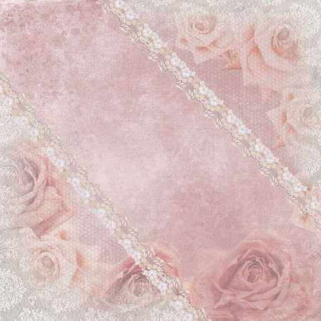 Invitation card with ornament backgroundの写真素材