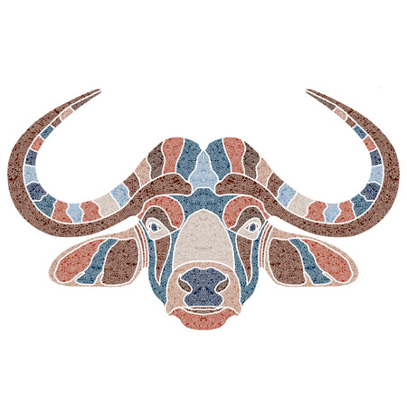 Bright patterned bull,Taurus sign for astrological predestination and horoscopeのイラスト素材