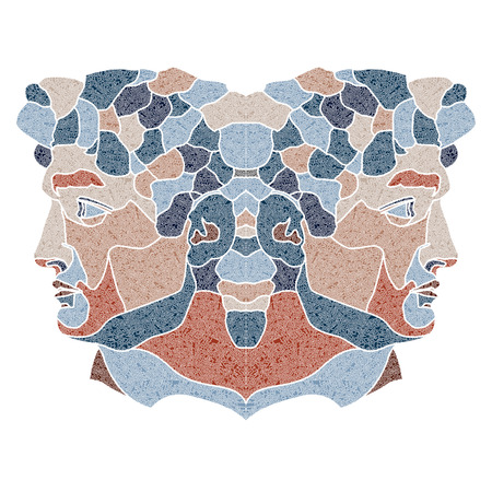 Bright patterned twins, Gemini sign for astrological predestination and horoscopeのイラスト素材