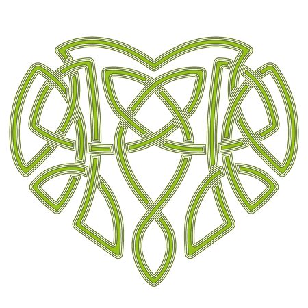 Celtic pattern heart, intertwine knot ethnic symbolのイラスト素材