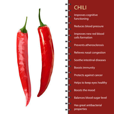 Red hot chili pepper pod realistic image vector illustrationのイラスト素材