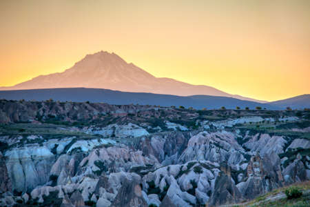 Mount Erciyes volcano in the early morning, Cappadociaの写真素材