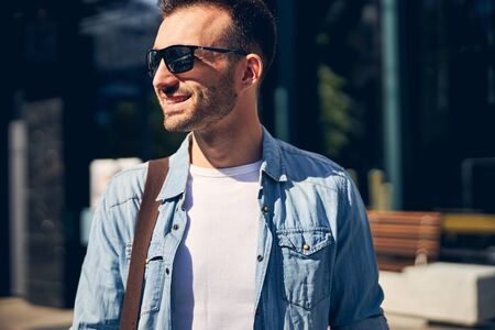 Portrait of kind man that demonstrating his smileの写真素材
