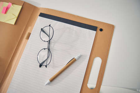 Close up of organizer lying on the tableの写真素材