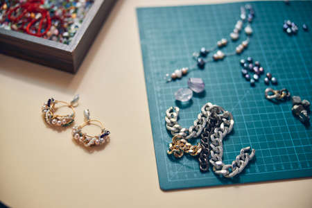 Professional bijouterie material for a handcraft workの写真素材