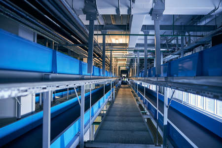 Photo of conveyor belts system for luggage transporting
