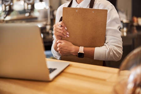 Image of workplace administration of coffee shopの写真素材